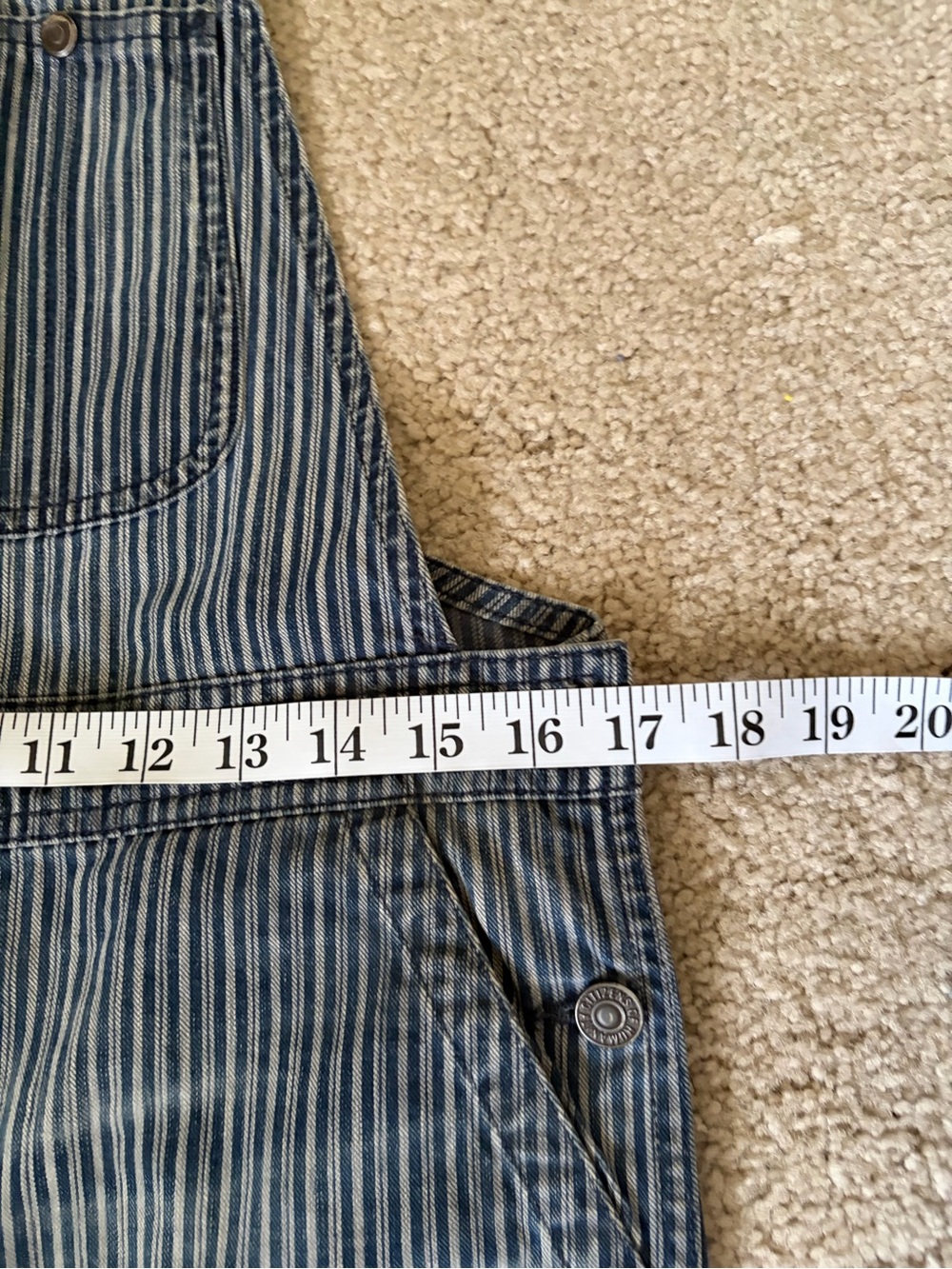 Citizens of humanity Anthropologie blue stripped overalls bib Carpenters small - Picture 12 of 14